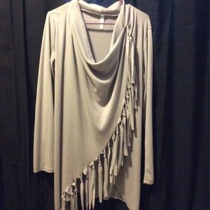 Hua Lan tassel wrap long sleeve shirt